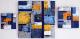 Kunstwerk - Triptychon Karo-Silber-blau Modern Art Nr. 99a-c