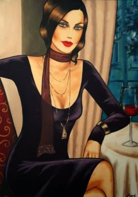 Lady with red wine (2007) - Ekaterina Moré - Array auf Array - Array - 