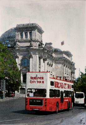 Citybus mit Reichstagsgebäude - Neithard Schmidt - Array auf Array -  - Array