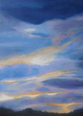 -Wolkenbild blau-gelb-- - ingrid wenz-gahler - Array auf Array - Array - 