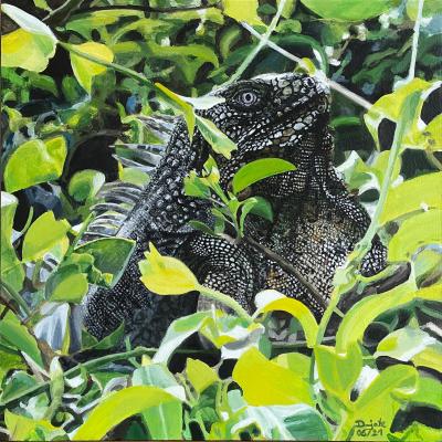 Iguana View - dunjate Kunst in Acryl - Array auf Array - Array - Array